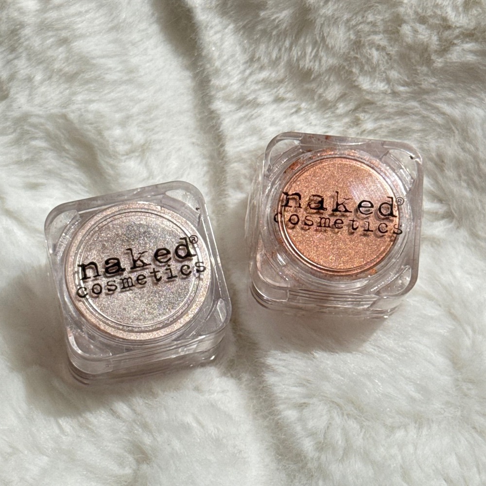 2 PC Naked Cosmetics Loose Pigment Eyeshadow Duo Set Naturally Nude Heavy Metal